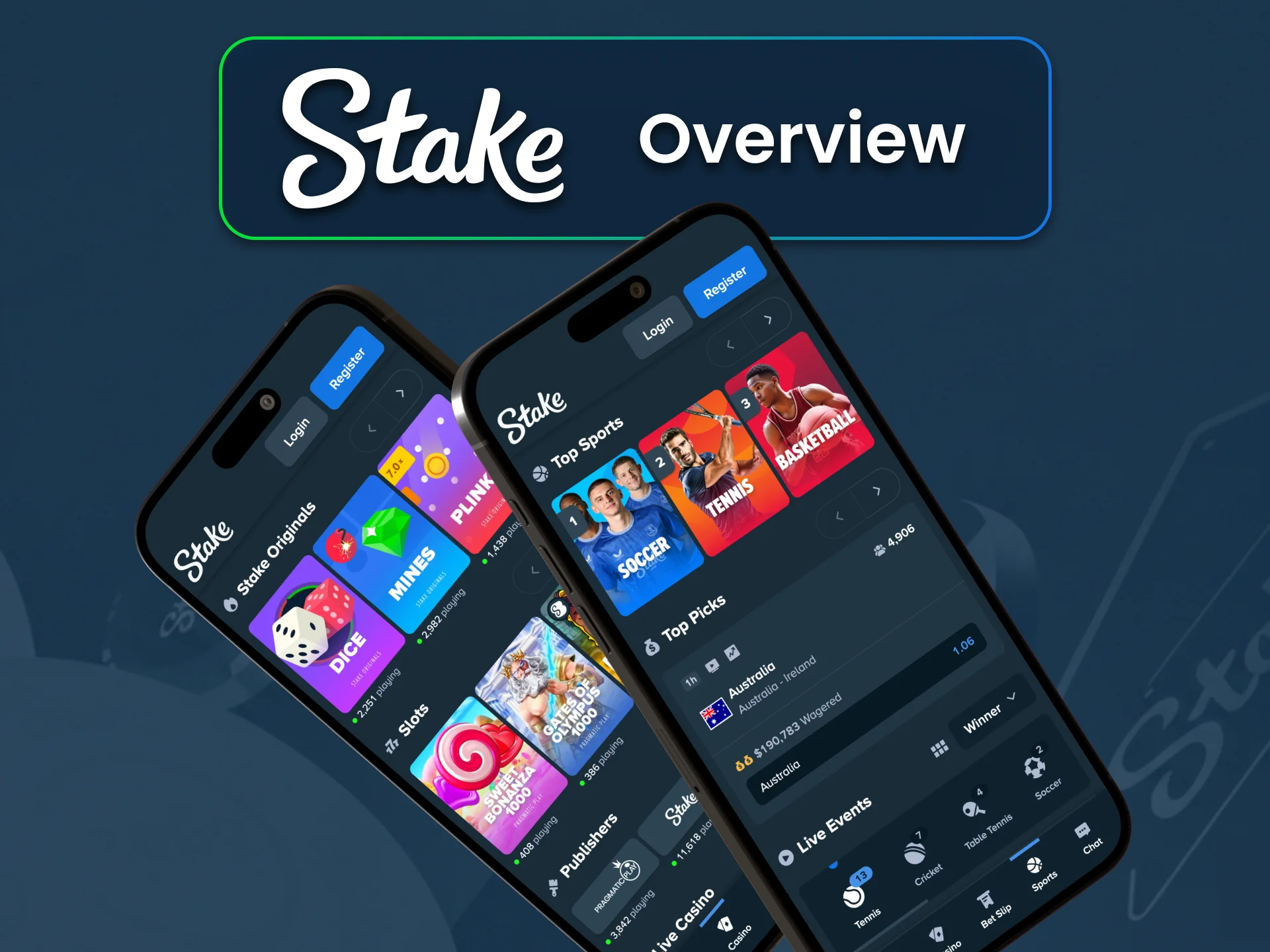 Use the Stake mobile site and play instantly.