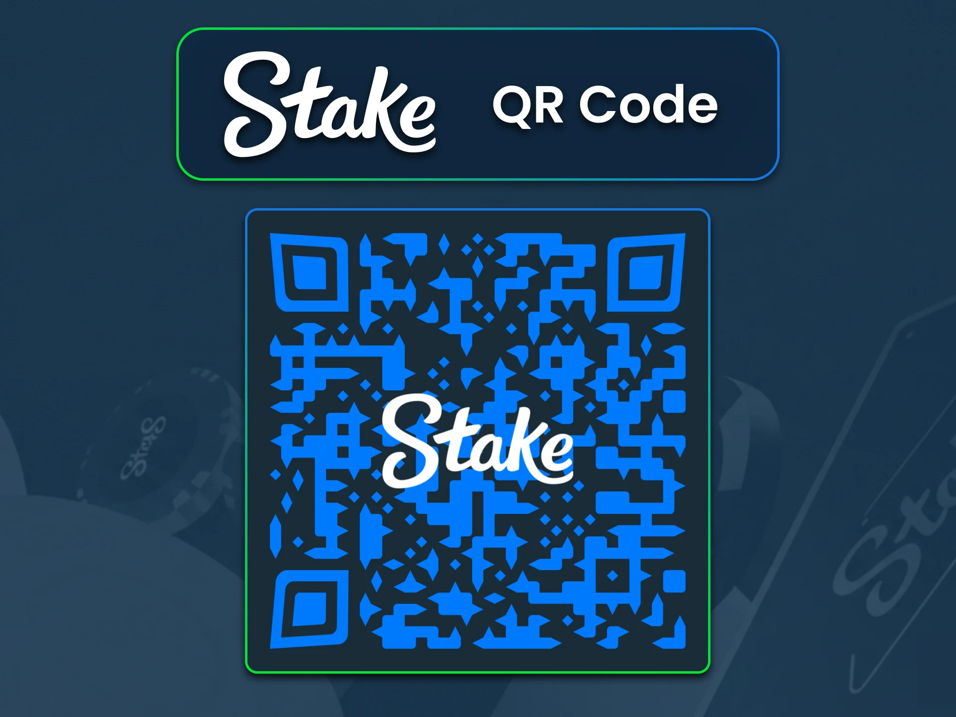Scan the QR code and register on Stake.