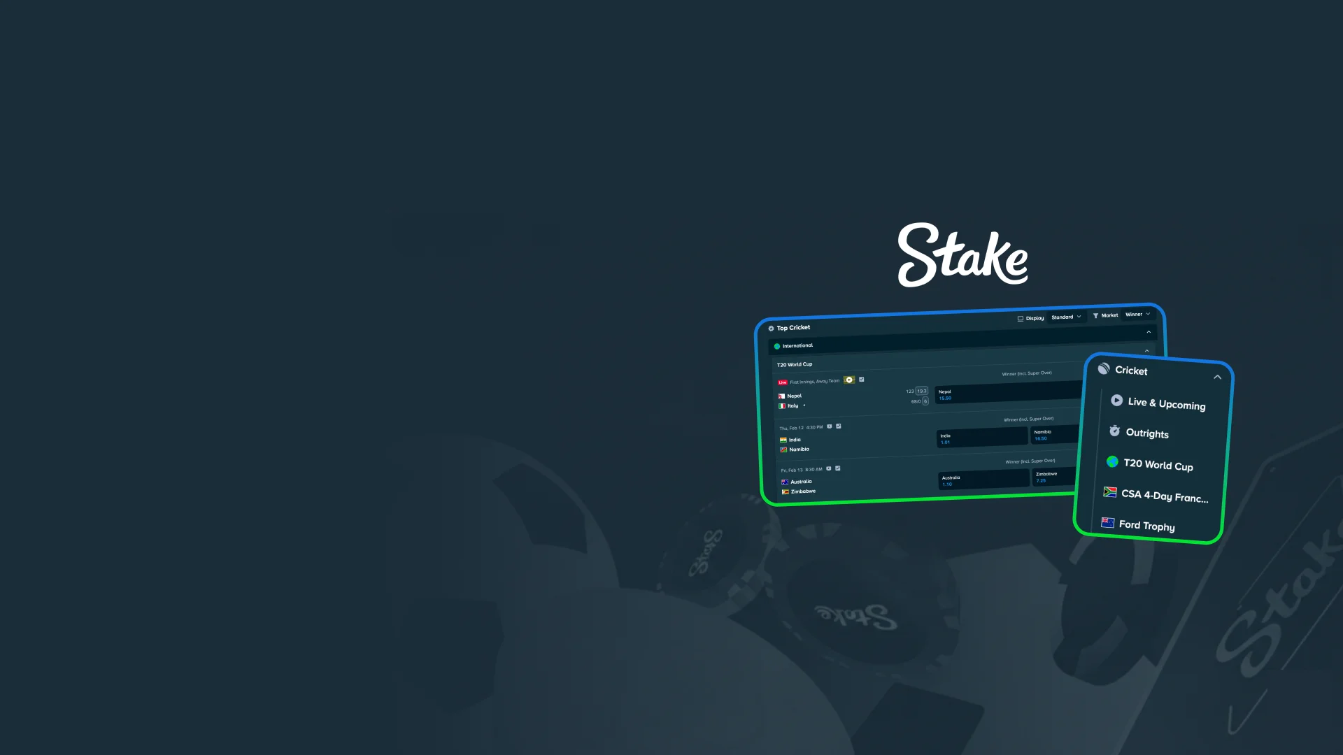 Enjoy legal cricket betting in India with Stake today.